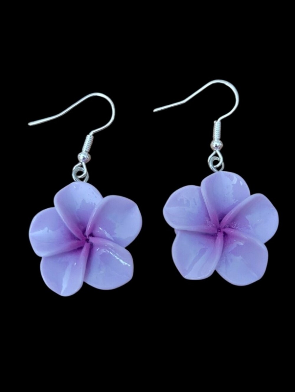 Purple Tropical Flower Earrings